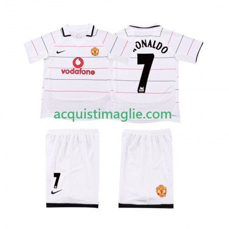 Divisa di Calcio Manchester United Cristiano Ronaldo 7 2003 Retro Bambino Prima 2005